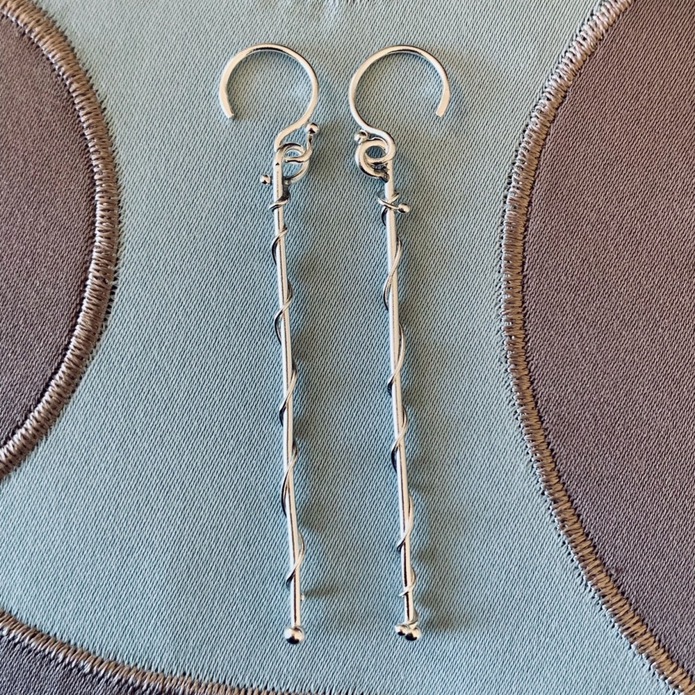 DONATED!  Sterling Silver Bar Earrings - Picture 12 of 16